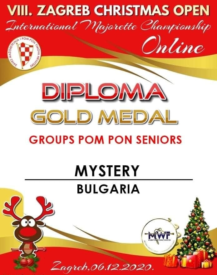Мажоретките на Мистерия с три медала от Загреб след онлайн участие