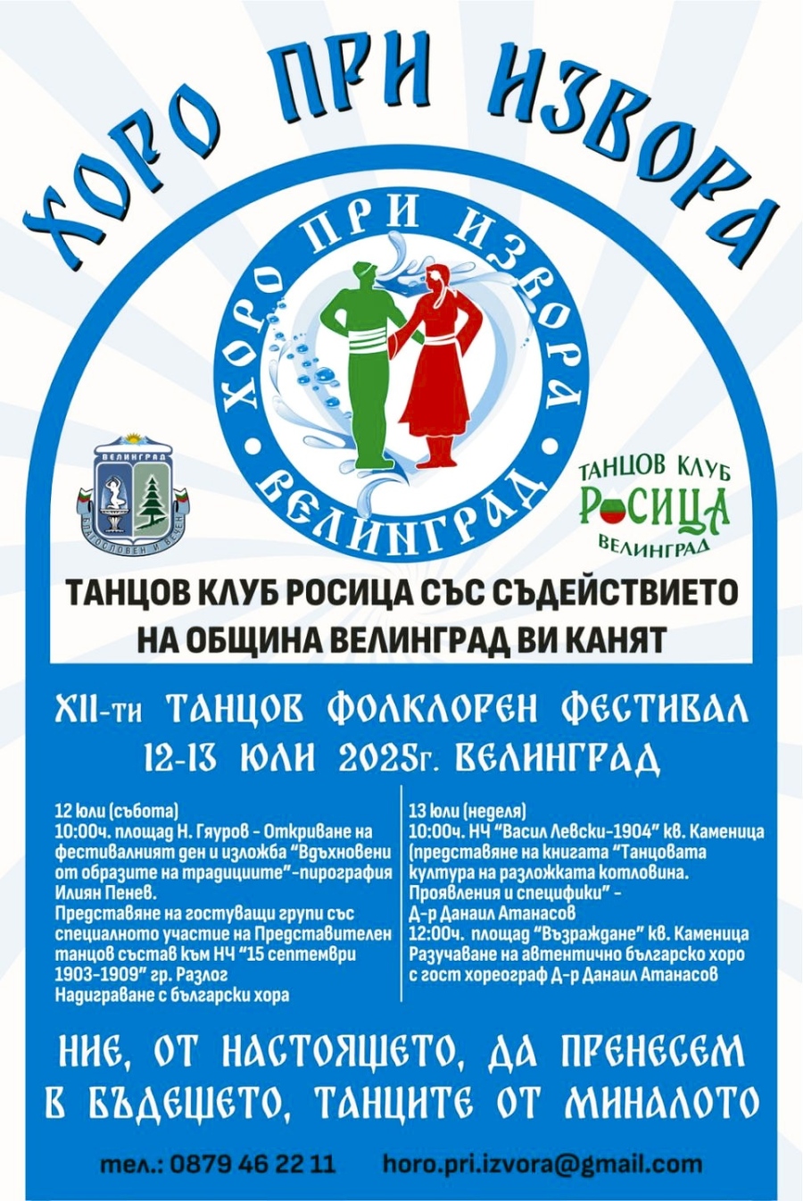 Велинград очаква за 12-ти път „Хоро при извора” тази събота и неделя