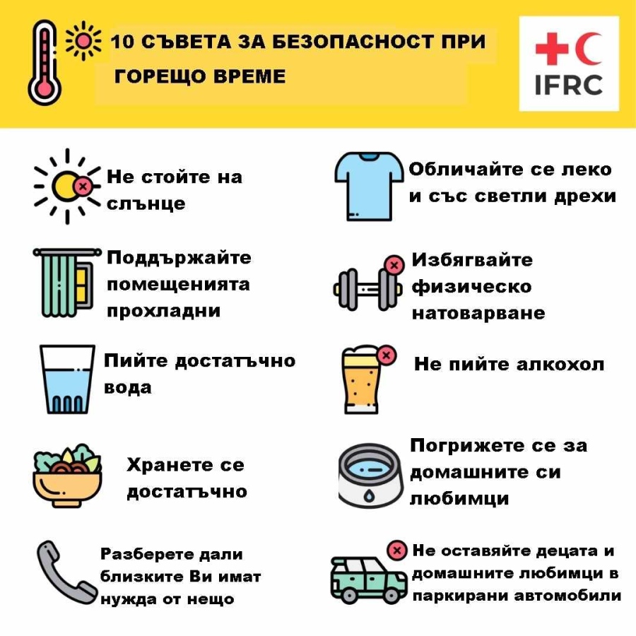 Внимавайте в жегите! 10 съвета от БЧК - Пазарджик